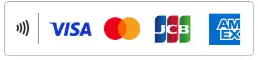 葬儀費用のお支払いに対応している各種クレジットカードのロゴ一覧（VISA, MasterCard, JCB, AMEX等）